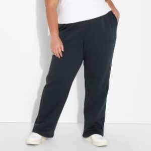 NWT Wild Fable Women's Black Wide-Leg Pull On Terry Pants Size XL